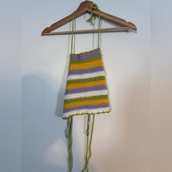 Zara Yellow and Purple Knit Fabric - Picture 4 of 6